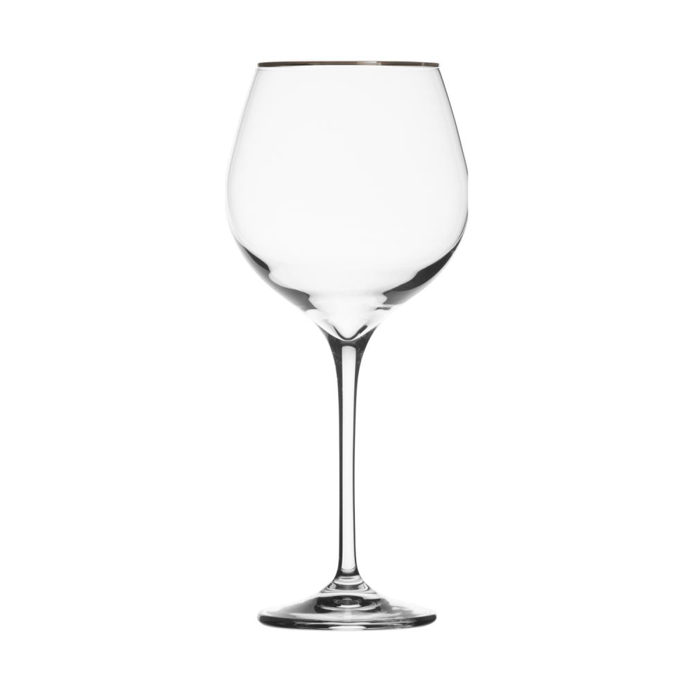 Red wine glass crystal Pure Platinum rim clear (22,6 cm)