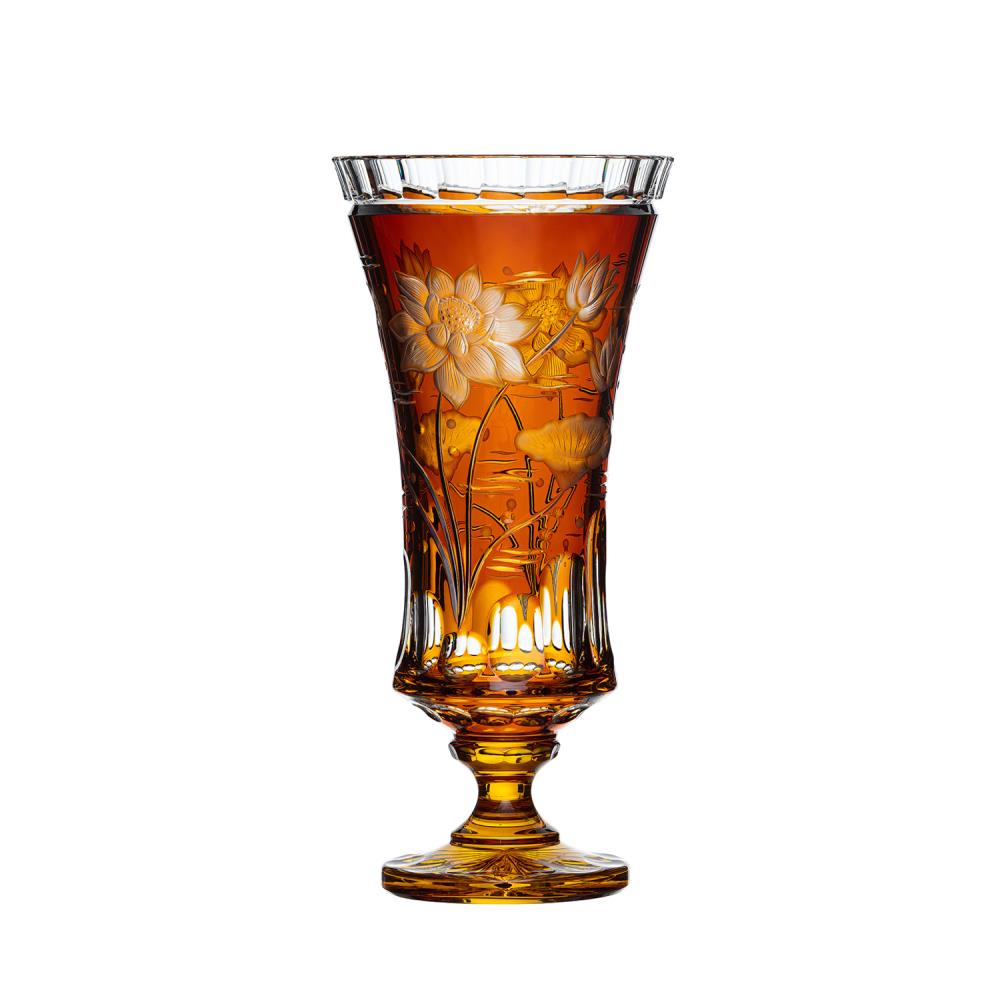 Vase Kristall Lotus amber (43 cm)