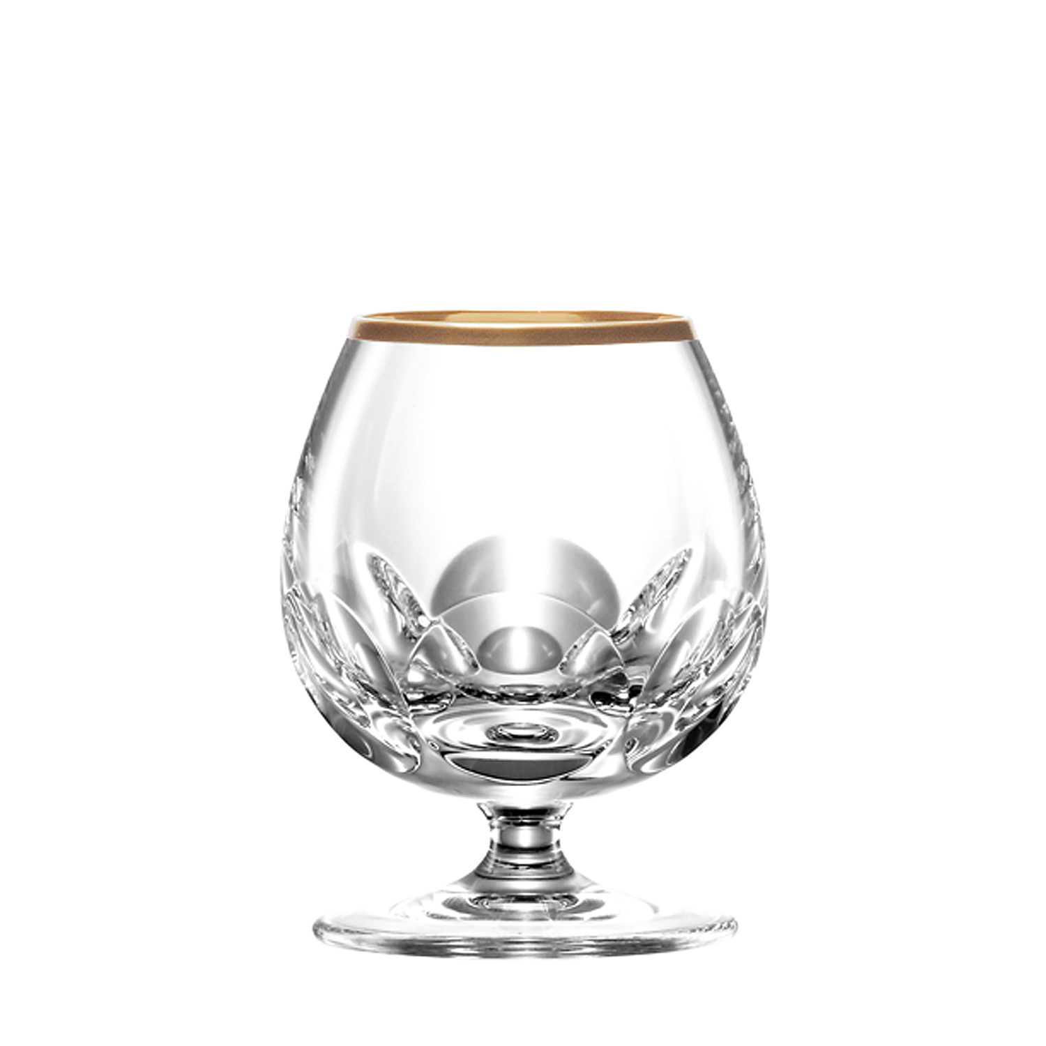 Cognac glass crystal Palais Gold clear + individual engraving